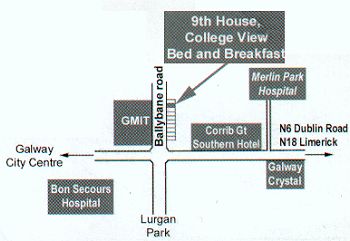 College View B&B, 
Ballybane Road, 
Galway City,, 
Co. Galway,
Irlanda